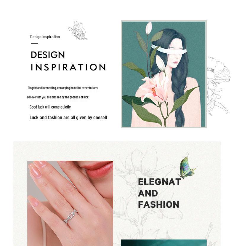 Modian Кольцо из стерлингового серебра 925 пробы с геометрическим бриллиантом - Простая мода, Полый дизайн, Трендовые украшения