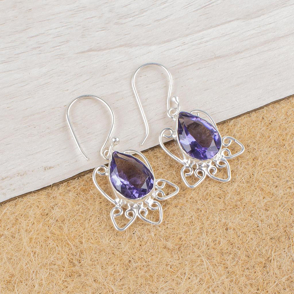 Украшения из иолита, серьги из серебра 925 пробы, серебряные серьги ручной работы, великолепные свадебные серьги в подарок