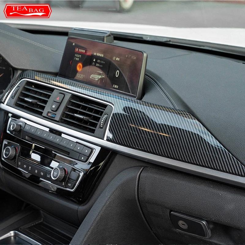Отделка центральной панели управления с узором из углеродного волокна ABS для BMW F30 F34 F32 F33 F36, аксессуары для автомобилей 2013-2018 гг.