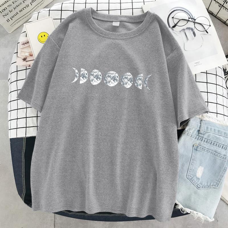 Запись процесса лунного затмения женская футболка уличная повседневная футболка большого размера мягкая уличная футболка с круглым вырезом женская