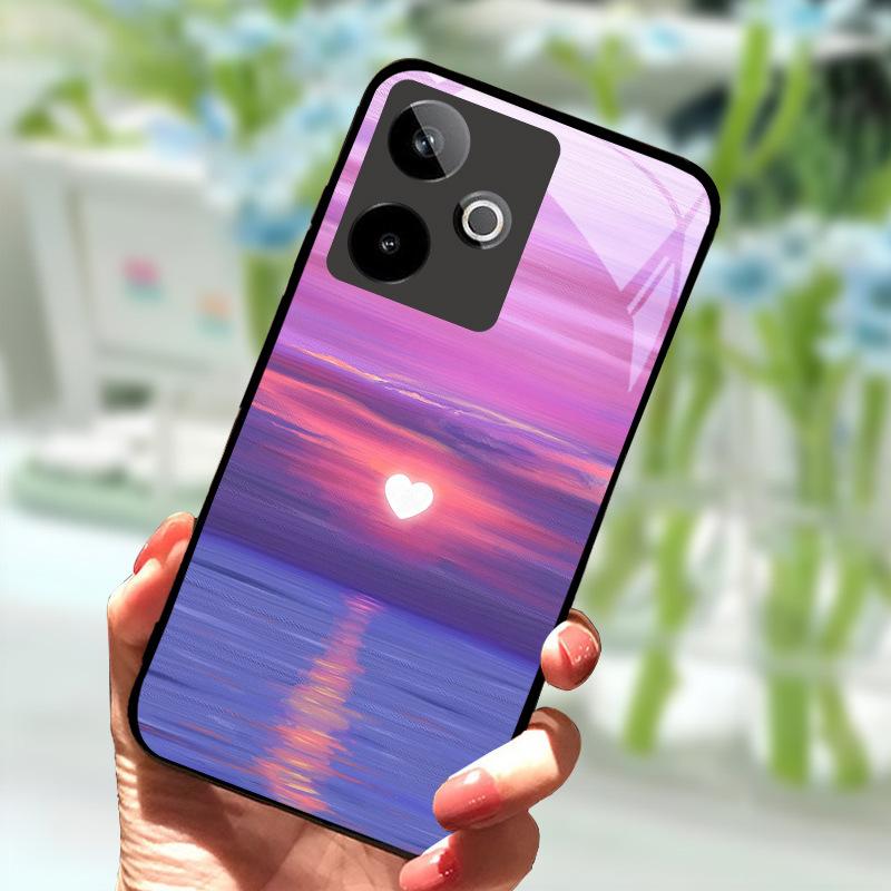 Чехол для Realme GT7 5G Новый модный чехол-бампер из закаленного стекла Жесткий ПК чехол для телефона для Realme GT 7 Fundas Ударопрочный корпус
