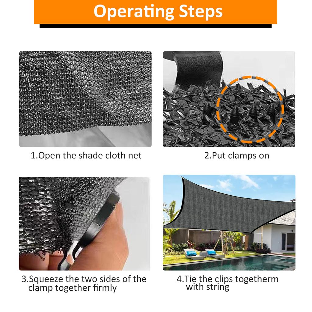 20 шт., пластиковые зажимы для тента, пластиковые зажимы для навеса, черные зажимы для теневой сетки для теплицы