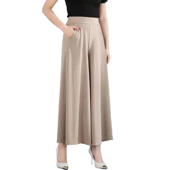 Женские брюки-костюмы, эластичные, с высокой талией, широкие, длинные брюки с карманами, однотонные, повседневные брюки для повседневной носки