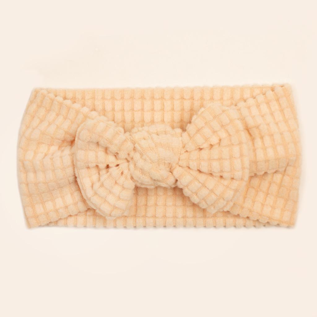 Новая повязка на голову с бантом для малышей осень/зима: Уютный, однотонный, идеально подходит для девочек