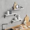 2Pcs Wall Mounted Storage Rack Large Floating Shelf 40lbs Load Capacity Easy Installation Wooden Storage Holder