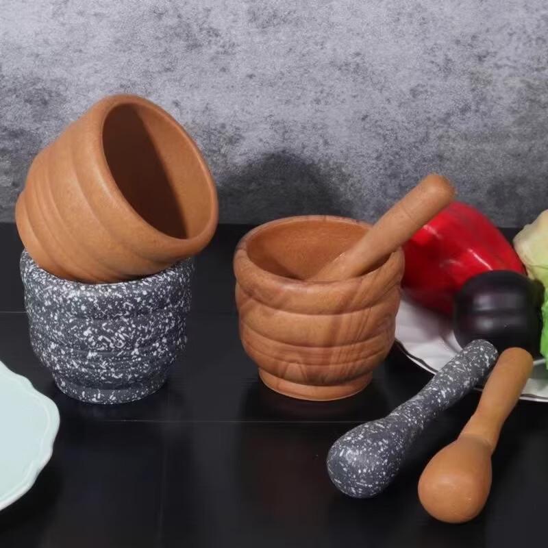 Zhi Shi Large Garlic Press Mortar and Pestle Set