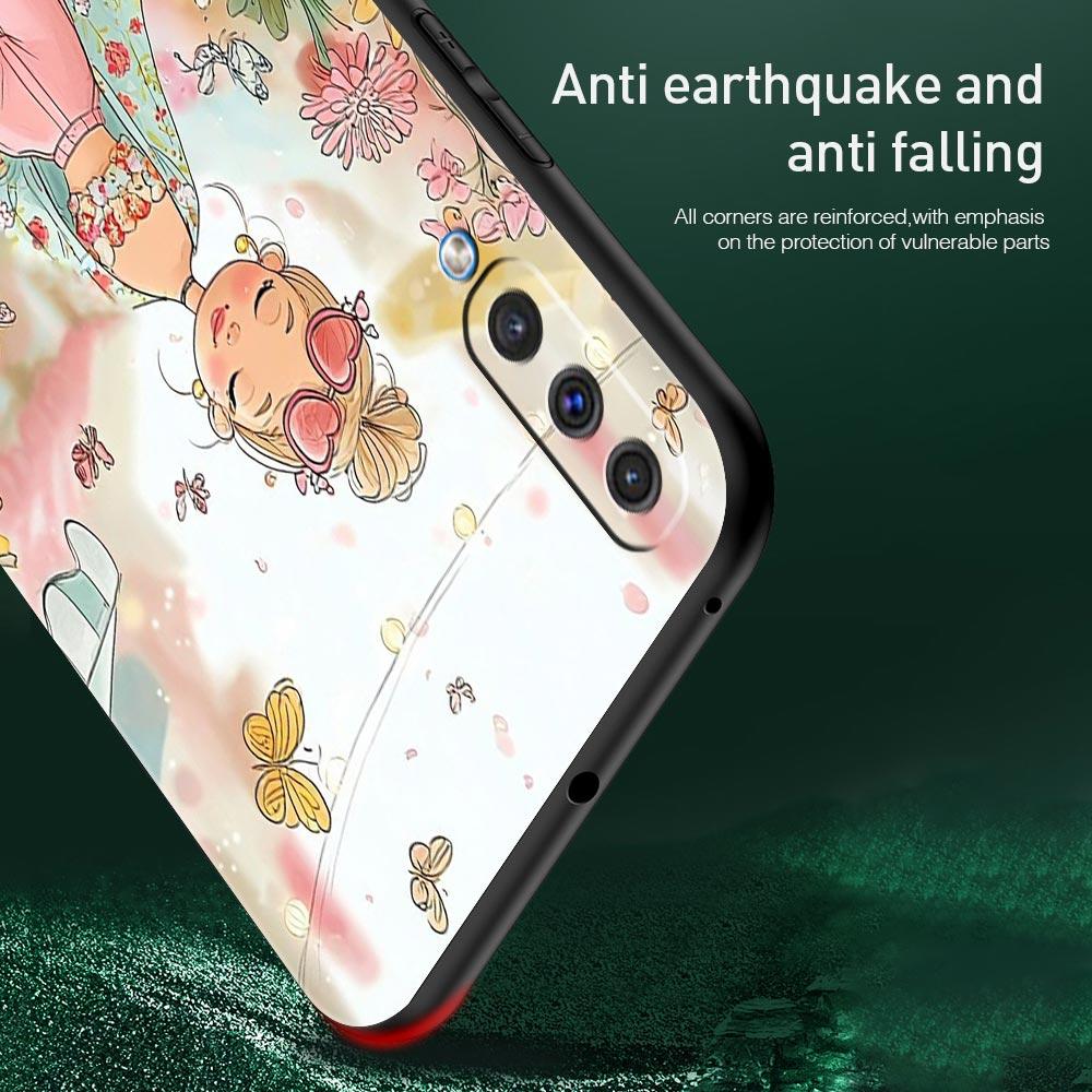Мультяшный чехол для телефона с девочкой для Samsung Galaxy A56 A36 A26 A16 A34 A24 A42 A22 A20 A12 A40 A30 A10 5G Мягкий ТПУ чехол-оболочка Funda Сумка