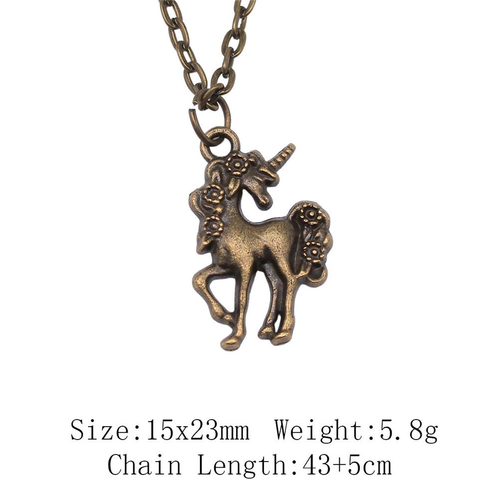 Подарки для женщин винтажное ожерелье лошадь единорог ожерелье на шею 43 см цепи предметы мужское ожерелье