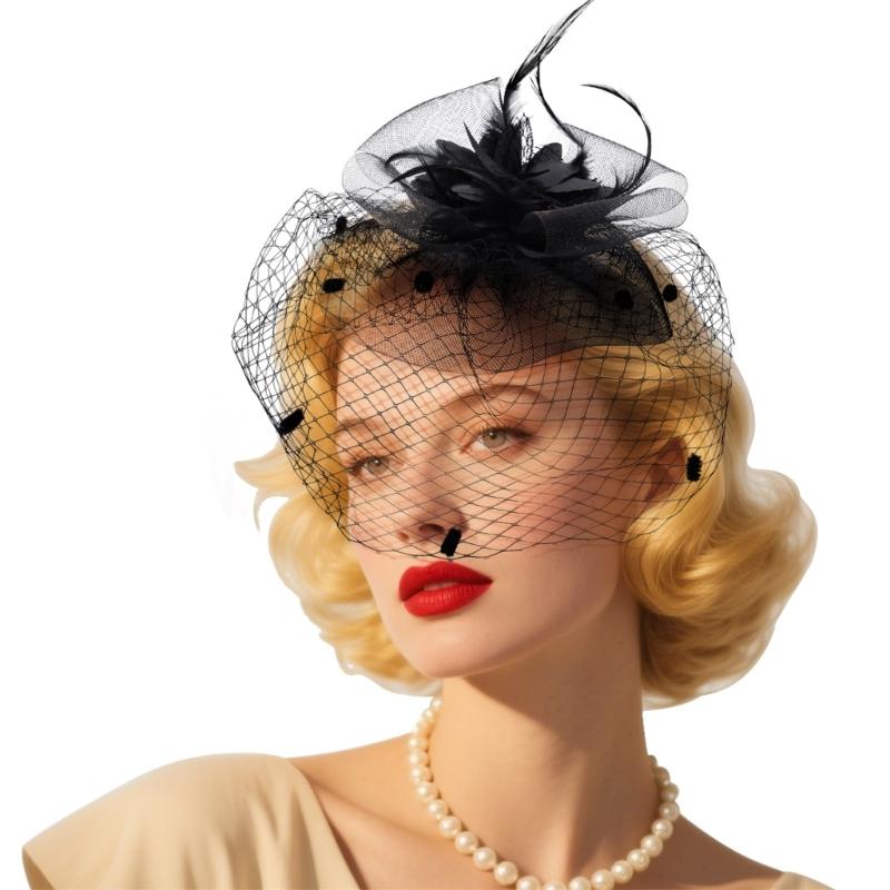 Элегантная шляпка-вуаль из сетки, заколка для волос, головной убор для женщин, удобный аксессуар для волос для свадеб, вечеринок, официальных мероприятий