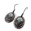 [J8162] - Grey Black 'Skull' Designer Earrings