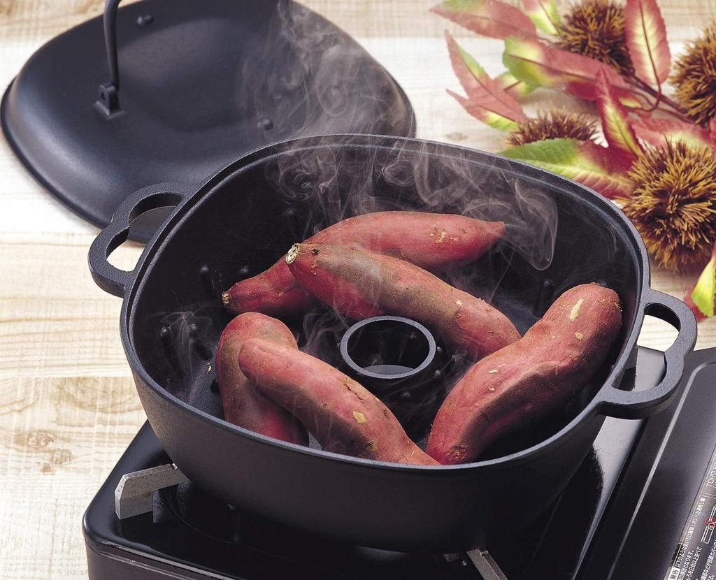 Внутренние размеры Iwachu Yakiimo x для открытого горшка Nanbu Tekki 21102, черный, 24,5 24,5 см, огонь,