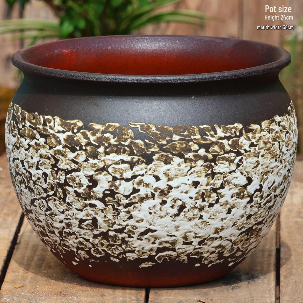 Extra Large Ceramic Bonsai Pot with Wide Caliber, Coarse Pottery for Succulents and Bougainvillea.