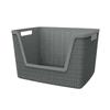 Jute Large Easy Access Basket Medium Durable Resin Organization and Storage Basket Bin Grey