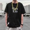 Thug Life Gold Chain Gold Oversized Gold Plastic Fake Gold Punk Punk Element Gold Necklace Hip Hop Costume Decoration Net Red Props Length [Lorigun]