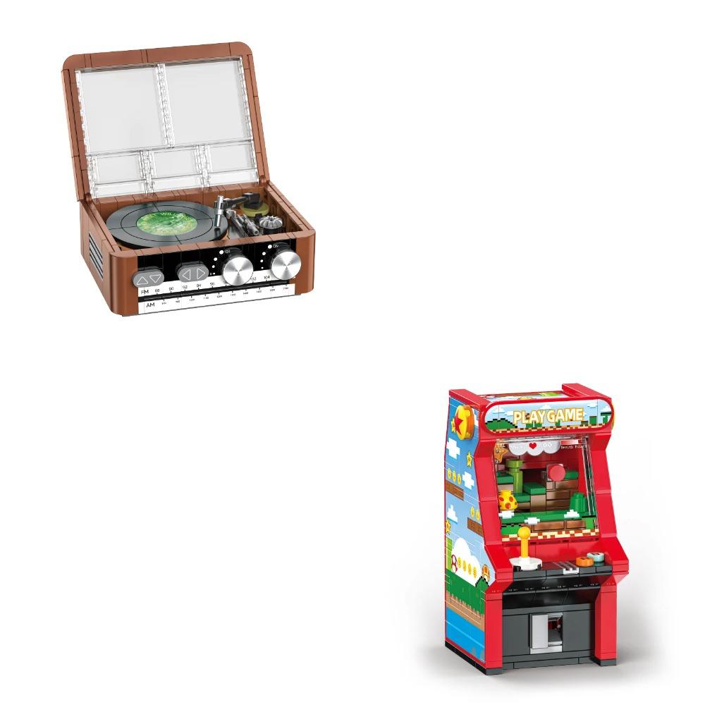 JAKI Retro Electronics Series Game Console High Brick Building Blocks MOC Model Assembly Creative Ornament Kids Birthday Gift