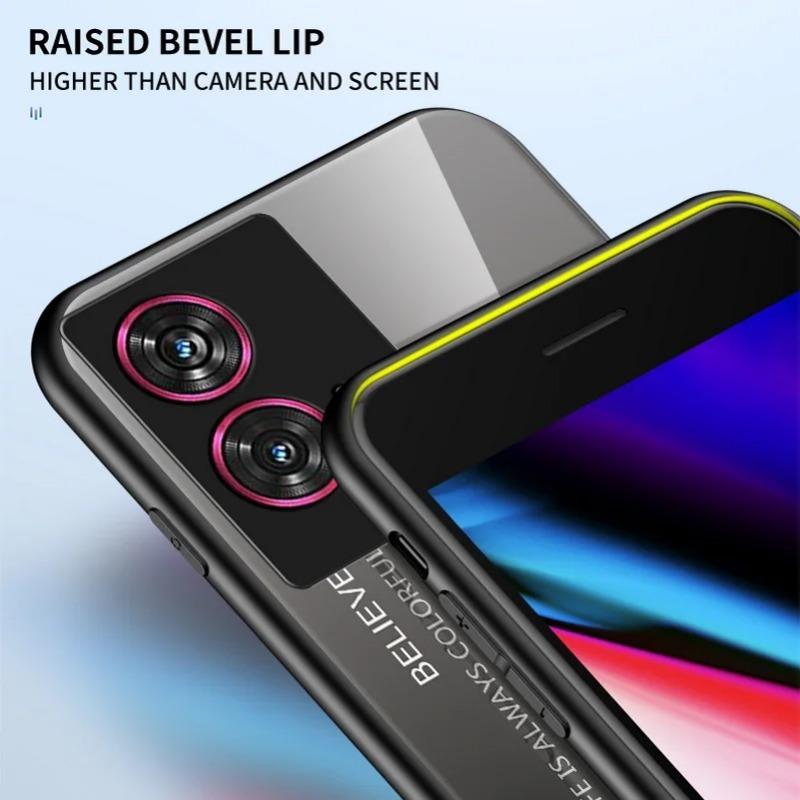 Чехол из закаленного стекла с градиентом для Moto Edge 50 Fusion 50 Pro 40 Edge40 Neo Edge 30 Ultra 20 Moto G04 G24 Защита объектива камеры Противоударная задняя крышка
