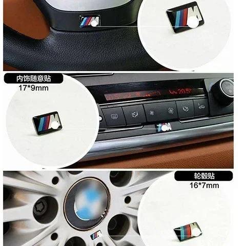 XMVPW1 For BMW 2PCS Car Interior Steering Wheel Sticker Button Decals for BMW M Power M5 M6 E30 F80 G80 F82 G82 E28 E34 E36 E39 E60 90