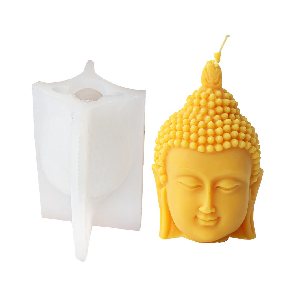 3D Форма для свечи в виде головы Будды Силиконовая форма для медитации в форме головы Будды Креативные силиконовые формы для изготовления свечей