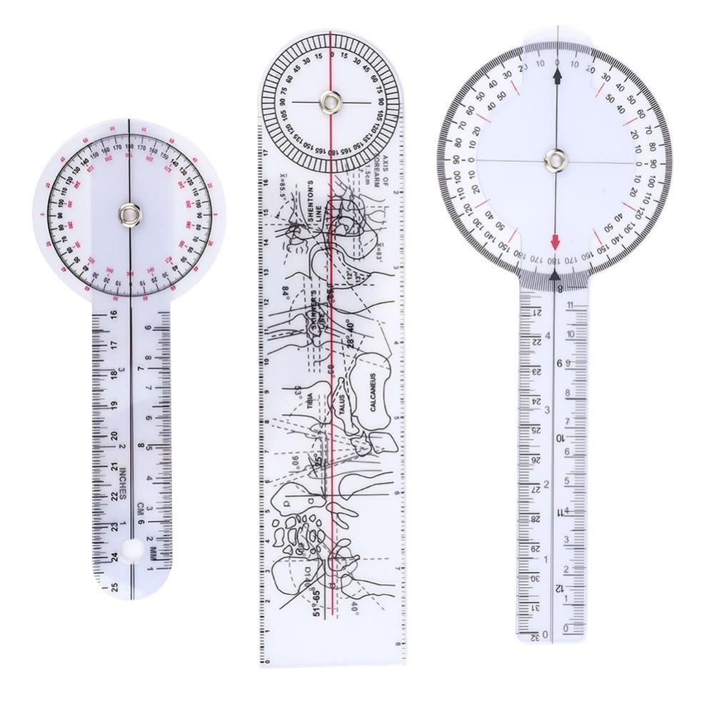 3pcs White Healthcare Goniometer 8inch 3-Piece Goniometer Kit Goniometer Set Physical Recuperation