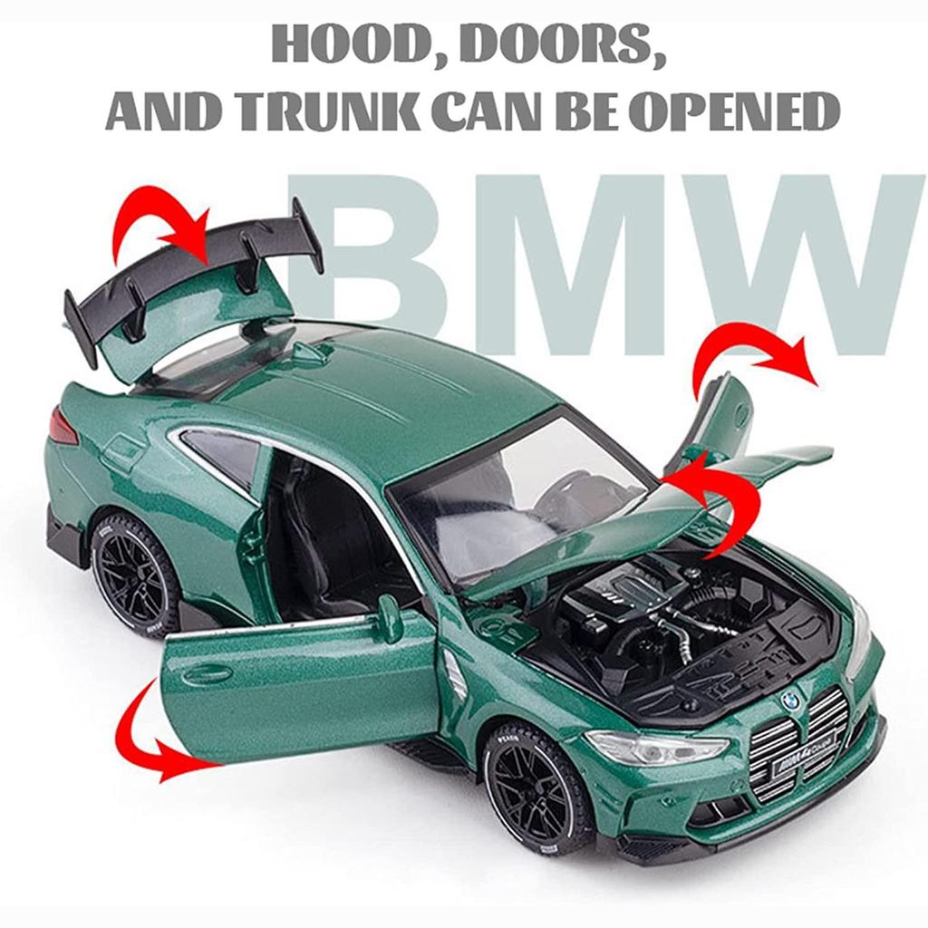 1:32 Scale M4 Coupe Alloy Sports Car Model Diecasts & Toy Vehicles Metal Toy Car Model Sound Light Simulation Collection Kids Gift