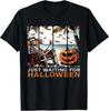 Just Waiting for Halloween Skeleton Summer Halloween T-Shirt