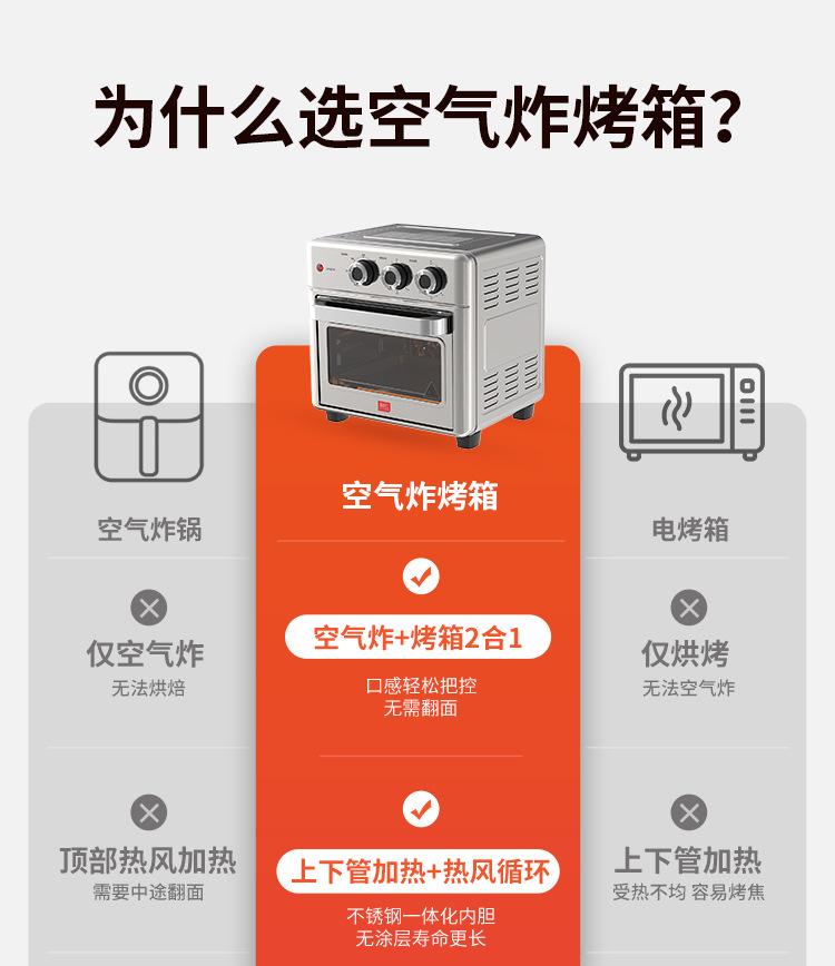 Liren small steel man air fryer electric oven stainless steel uncoated large capacity