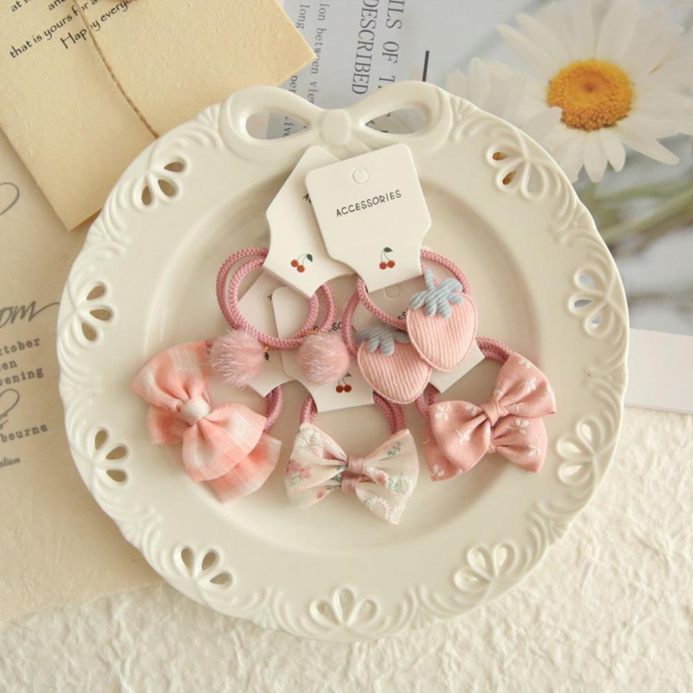 10 шт. милые эластичные резинки для детей, девочек, банты, цветочные головные уборы, резинки для волос, банты