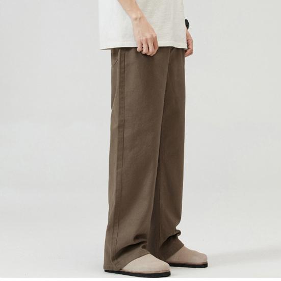 Мужские брюки, однотонные, прямые, широкие брюки в стиле ретро с карманами, брюки на молнии для повседневной носки, дома, уличной одежды, спорта