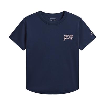 Спортивная серия Lifestyle Li Ning Свитшот с круглым вырезом Футболка с логотипом и буквами Женские топы ATSW270-2