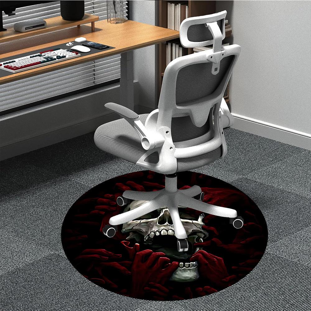 1pc Skull hands Office Round Rug, Non-slip, Soft and Durable Office Rug for Interior Decoration, Perfect for Office, Beautiful Decoration yy260312062