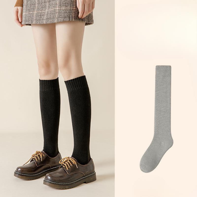 Женские осенне-зимние плюшевые утолщенные теплые компрессионные носки до икры, стройнящие ноги