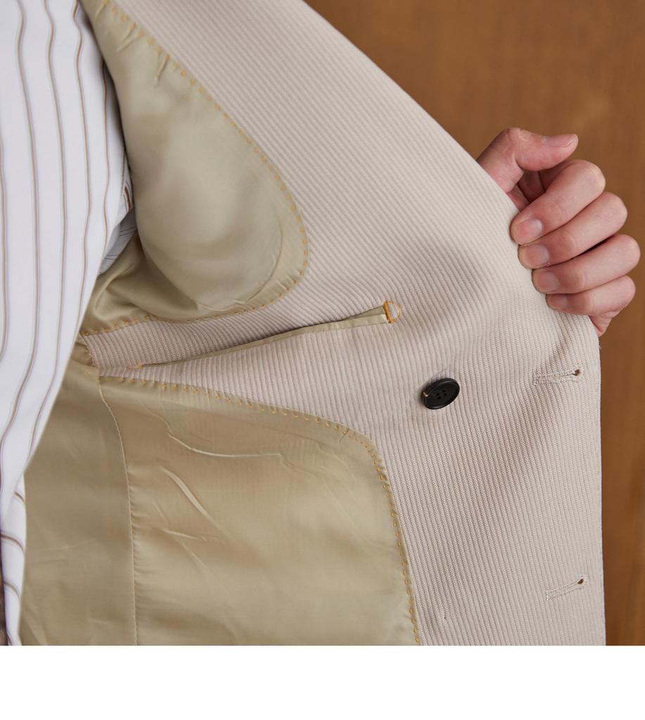 Ruishen Double-Breasted Peak Lapel Suit Set - Solid Color for Business, Wedding, or Banquet