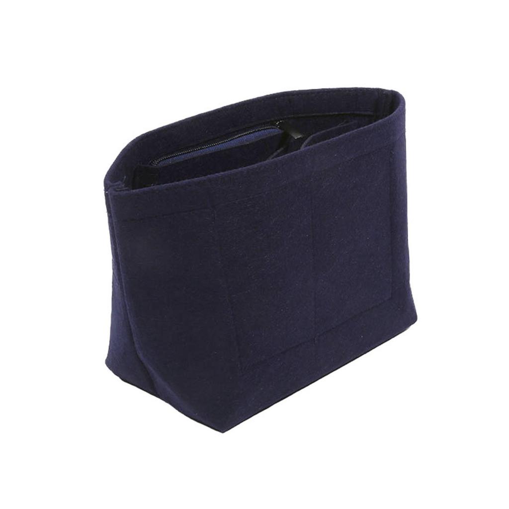 Felt Purse Organizer with Compartments Cosmetic Bag Portable Bucket Handbag Removable Inner Liner Women Suitable for Travel