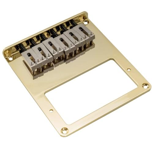 Musiclily Pro Humbucker Telecaster Bridge, 6-Way with Stainless Steel Saddles, Gold