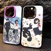 Аниме S-Shoushimin Чехол для телефона для iPhone 17, 16, 15, 14, 13, 12, 11 Plus, Pro Max Цветной Посеребренный Внутренний Чехол