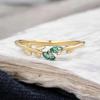Leaf Branch Moss Agate Yellow Gold Plated Wedding Band – Marquise Promise Ring Gift for Women | Engagement, Anniversary, Wedding Jewellery
