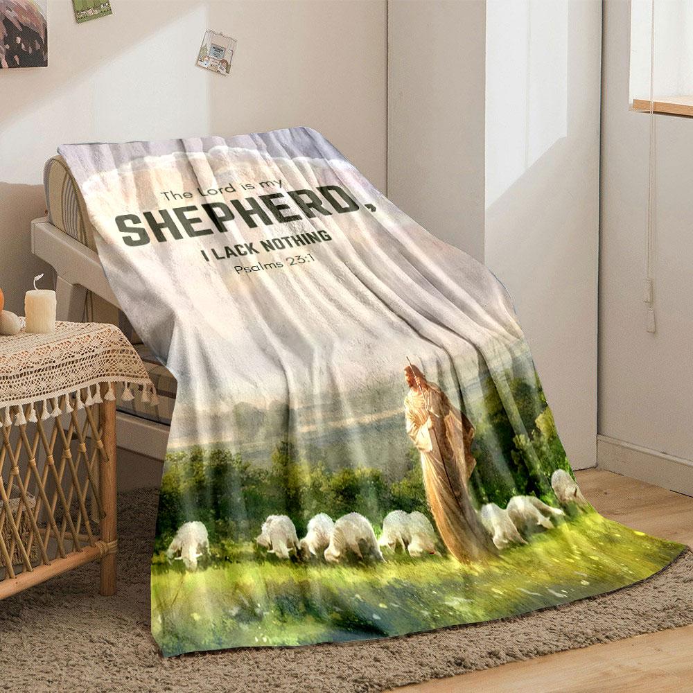The Lord is my Shepherd Psalm 23:1 Religious Blanket Printed Blanket for Living Room Bed Couch lunch break Blanket for Friend's festival Gift