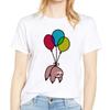 Женская футболка, летняя футболка с коротким рукавом, милый ленивый ленивец с воздушным шаром и принтом, повседневная женская футболка с круглым вырезом, футболки, топы, каваи, женские модные топы