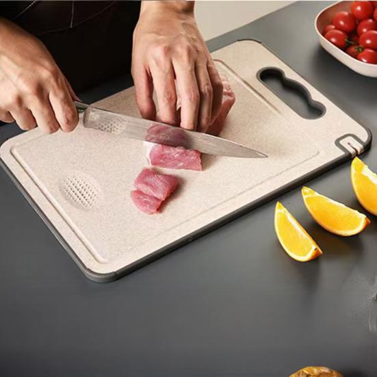 Двусторонняя разделочная доска с ручкой Разделочная доска из нержавеющей стали для мяса