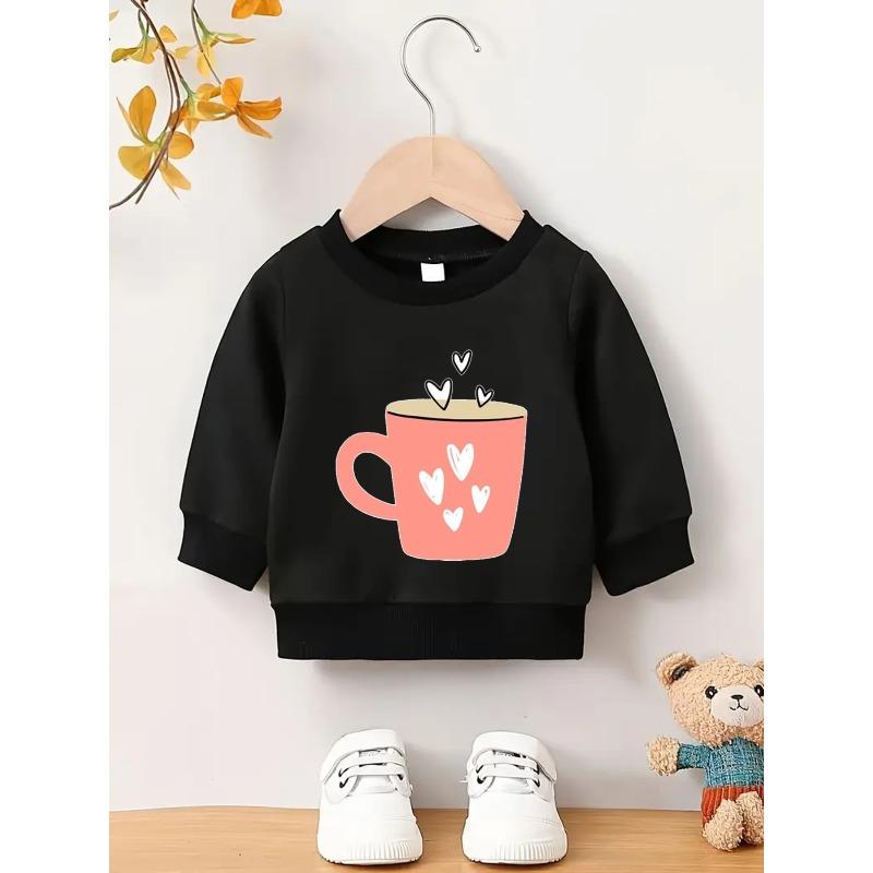 European sizes Cute and Lovely Printed Pattern, Soft and Skin Friendly Baby Kid Spring Autumn Baby Thin Versatile Round Neck Hoodie
