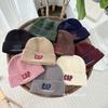 Корейская детская зимняя вязаная шапка, повседневная теплая унисекс детская шапочка с вышивкой, детская спортивная модная шапка для мальчика и девочки