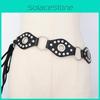 Bohemian Leather Waist Belt With Wide Width And Metal Clasp For Street Fashion