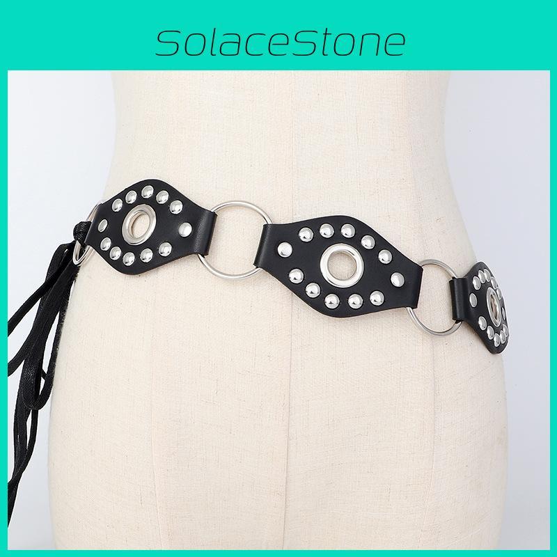 Bohemian Leather Waist Belt With Wide Width And Metal Clasp For Street Fashion