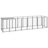 VidaXL Black Kennel 4.84 M² Steel Enclosure for Puppies Cage Dogs Outdoor 3082200