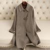 Women's Mid-Length Double-Faced Cashmere Coat, 2024 Autumn/Winter, New Korean Style, Loose Fit with High-End Horn Buttons.