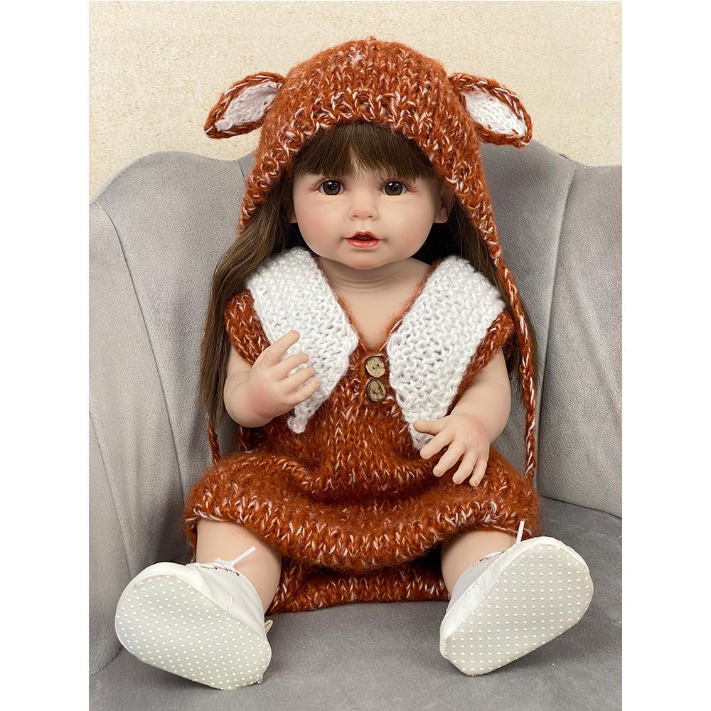 55 см 22 дюйма куклы реборн реалистичные полностью силиконовые детские Bebe кукла для новорожденных девочек принцесса игрушка для малышей в подарок