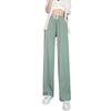 Women's Spring and Autumn New High Waist Dropping Ice Silk Pants Loose Straight Casual Pants for Women In Summer