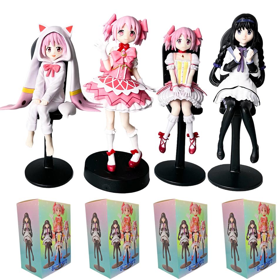 Персонажи аниме Puella Magi Madoka Magica Акеми Хомура/Мадока сидящая поза Фигурки ПВХ Коллекционная модель Подарок для фанатов аниме