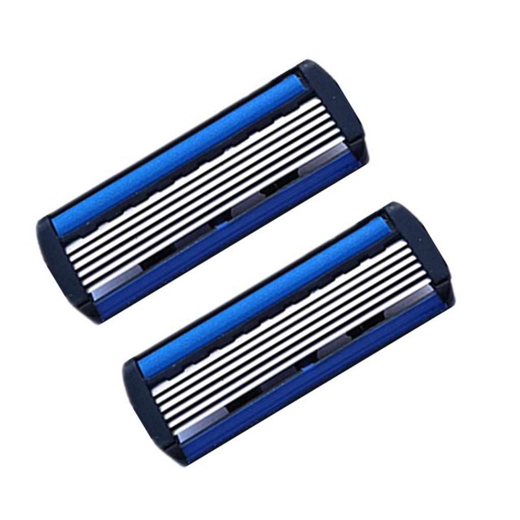 Men Trimmer Handheld Beard Facial Shaver Portable Travel Pocket Washable Reusable Hair Shaving Tool with 12 Heads