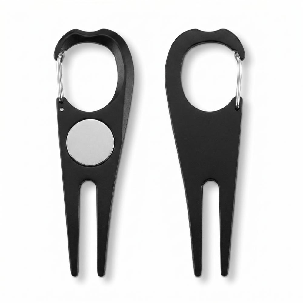 2PCS Foldable Design Golf Divot Tool Aluminum Alloy Shell Golf Fork Golf Course Care